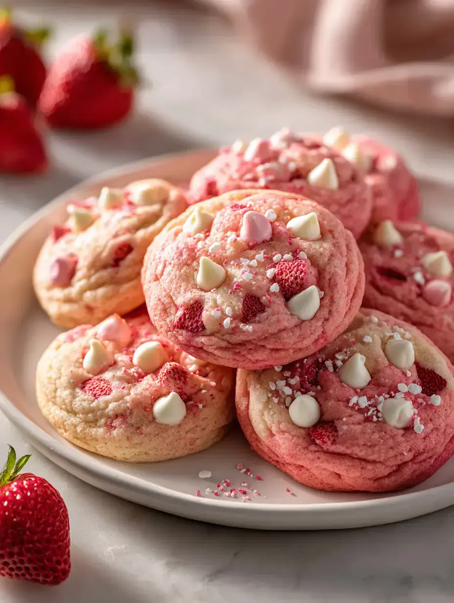 Cozy Serving of Valentine Strawberry Cookies