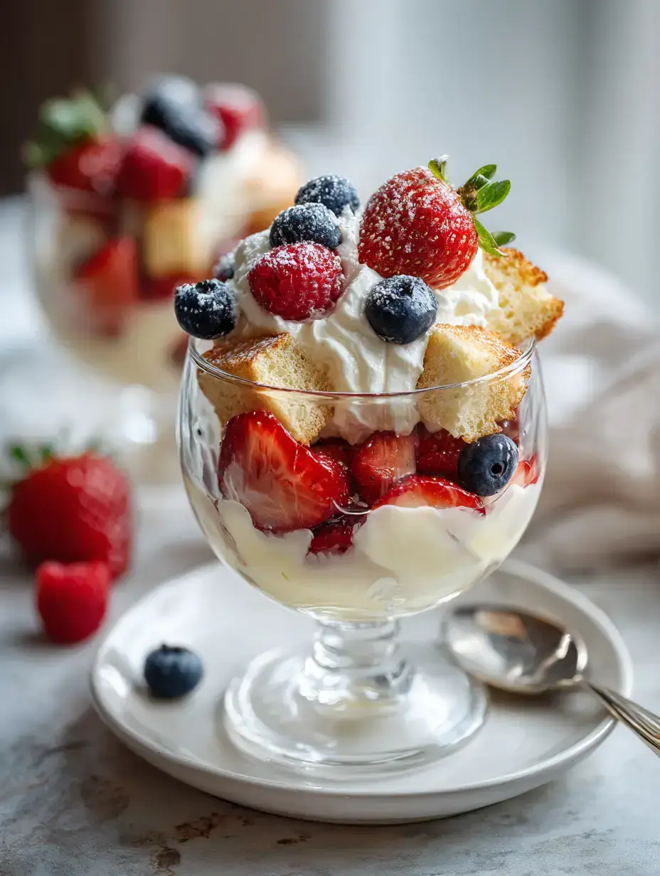 Valentine Trifle Dessert serving presentation