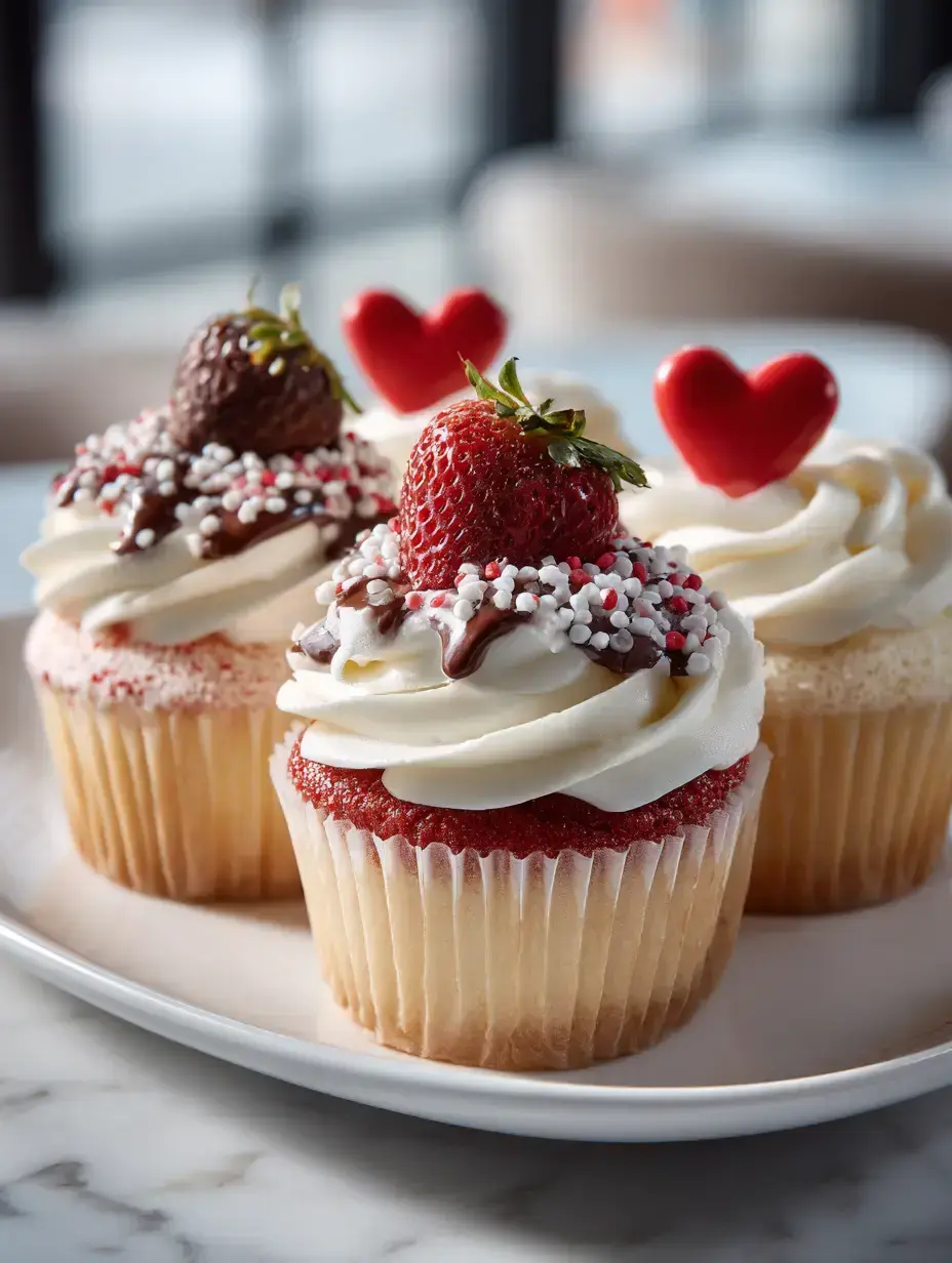 Valentines Day Cupcakes serving presentation