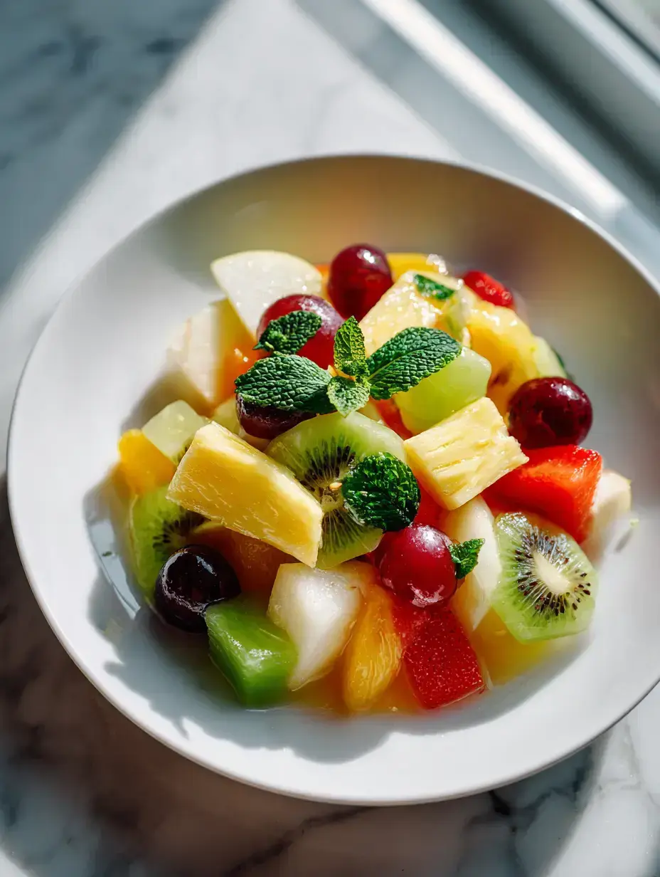 Cozy Serving of Winter Fruit Salad with Lime Dressing
