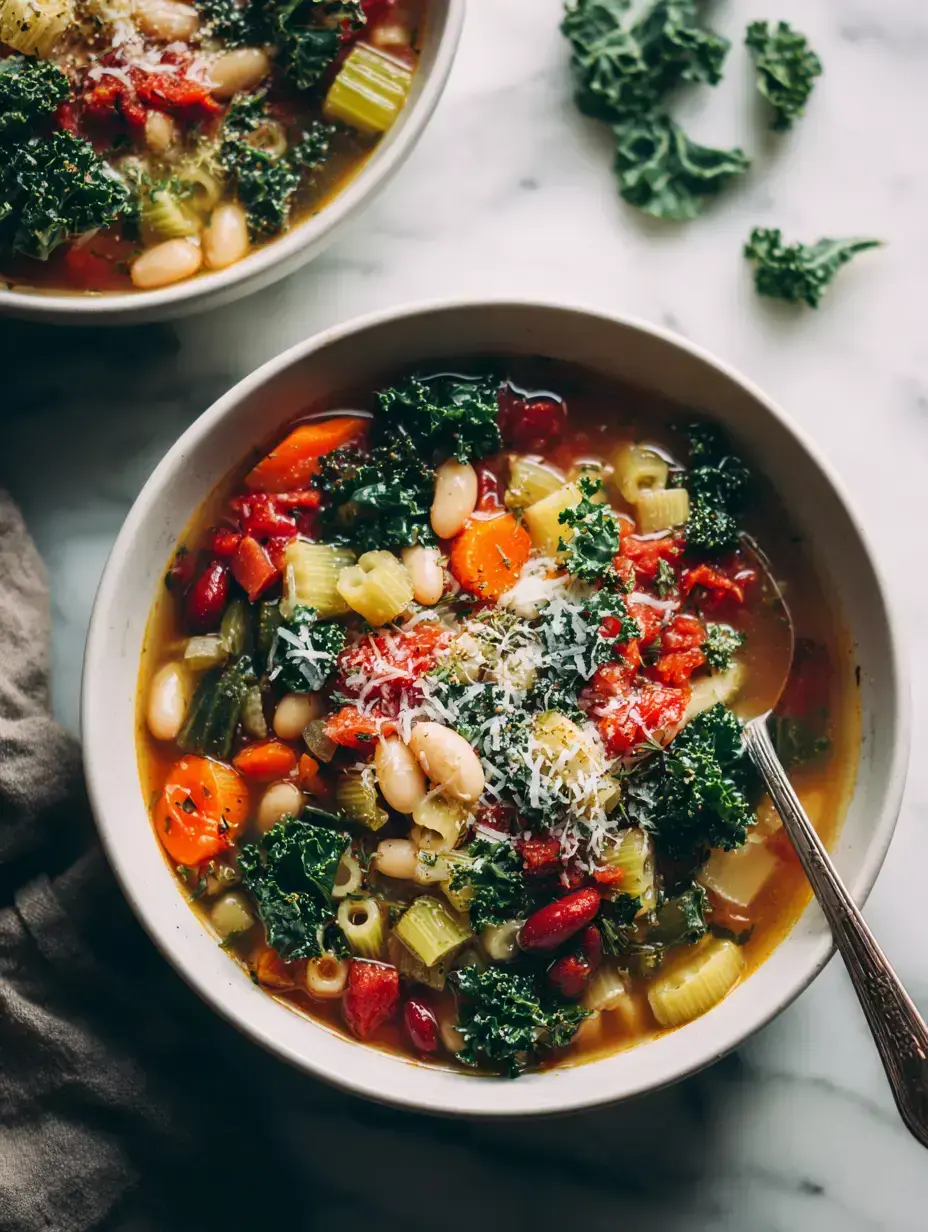 Cozy Serving of Winter Minestrone Soup