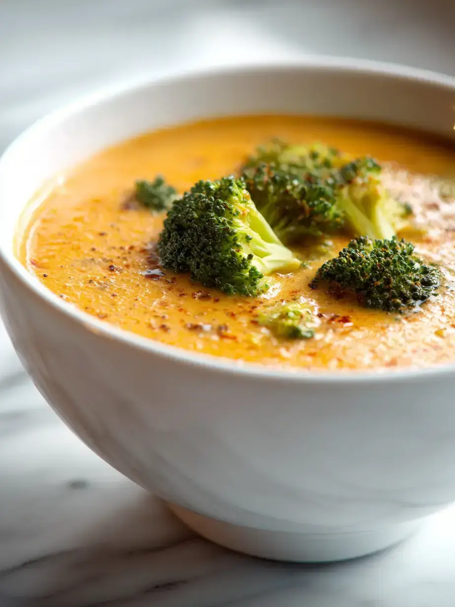 Cozy Serving of Broccoli Cheddar Soup