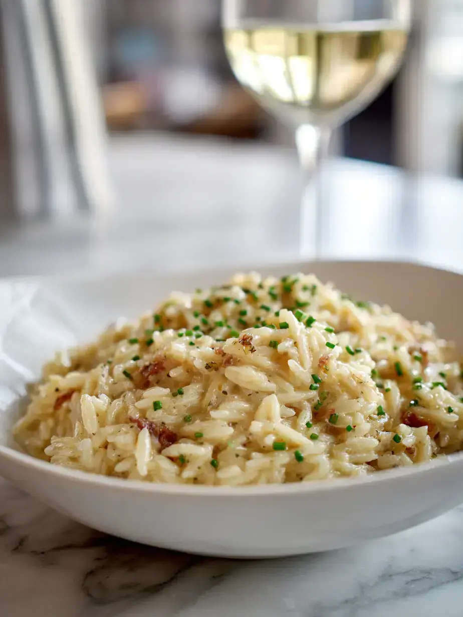 Cozy Serving of Cheesy Orzo