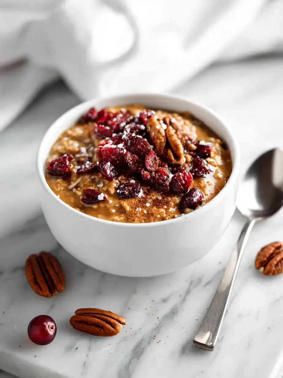 Cozy Serving of Cranberry Pumpkin Overnight Oats