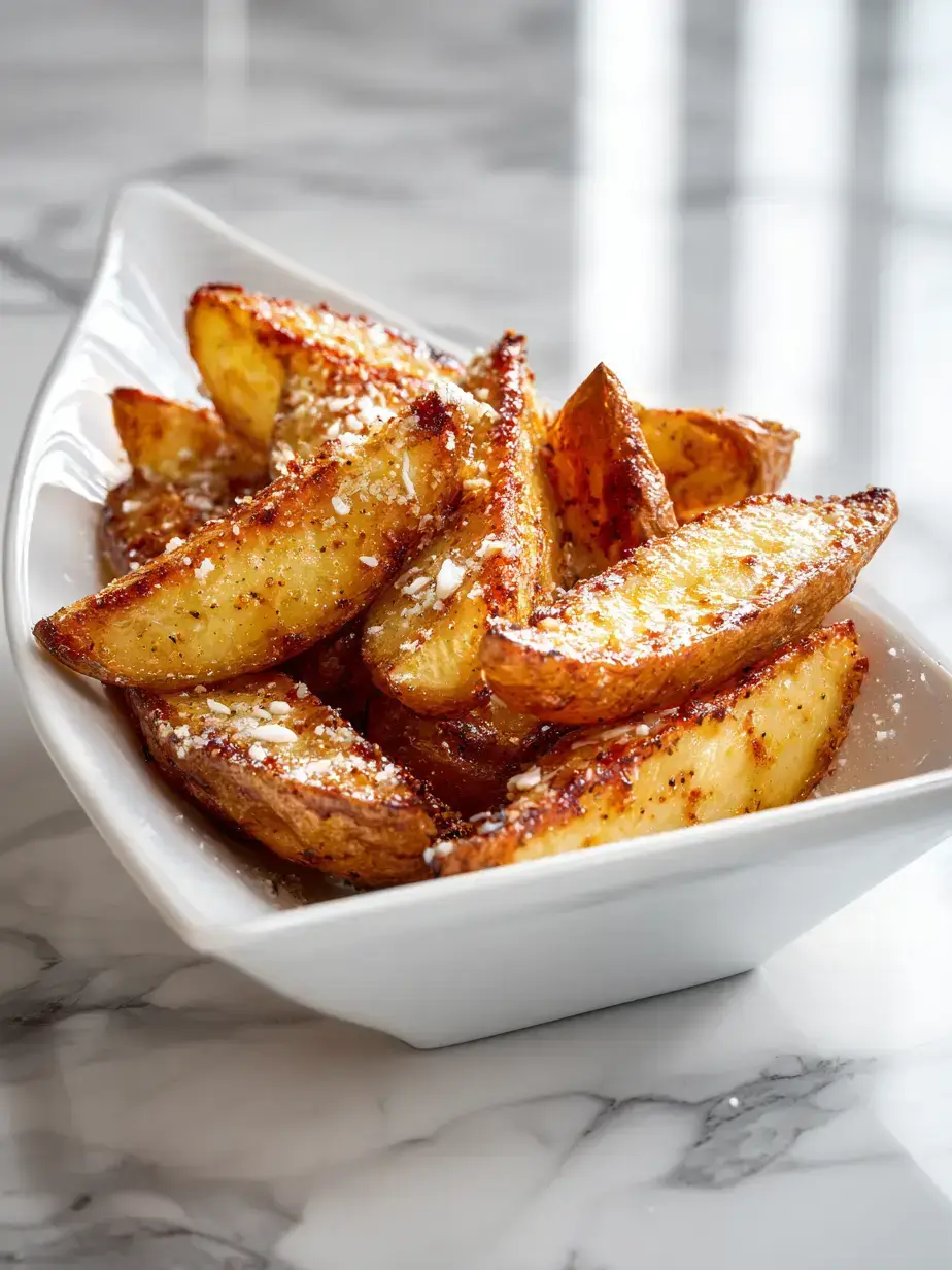 Cozy Serving of Garlic Parmesan Potato Wedges