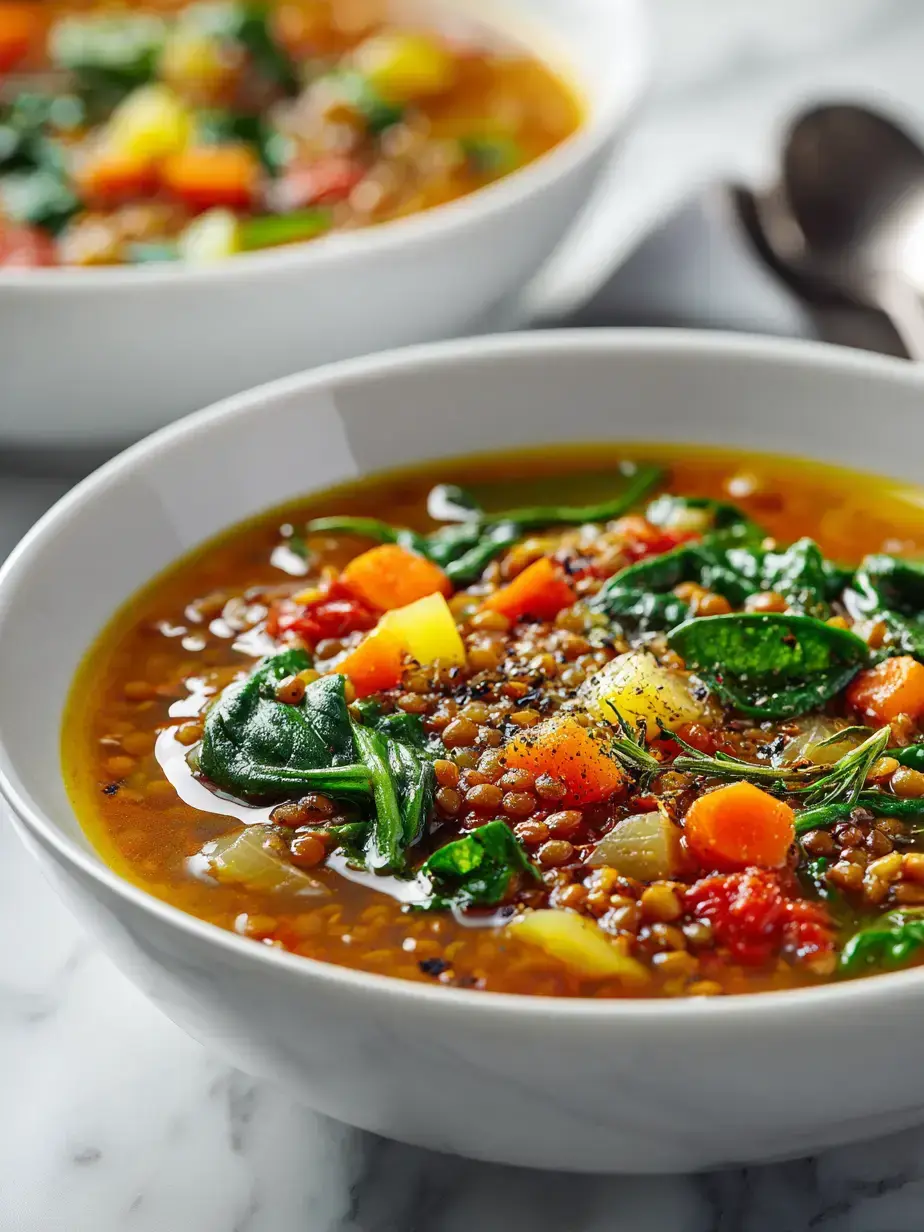 Cozy Serving of Lentil Vegetable Soup