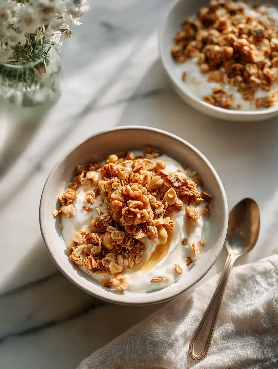 Cozy Serving of Peanut Butter Granola