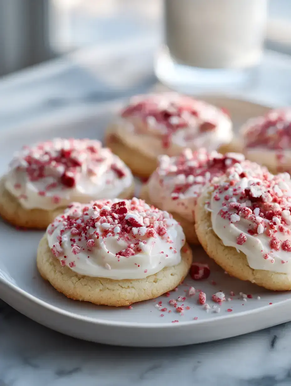 strawberry vanilla shortbread cookies serving presentation