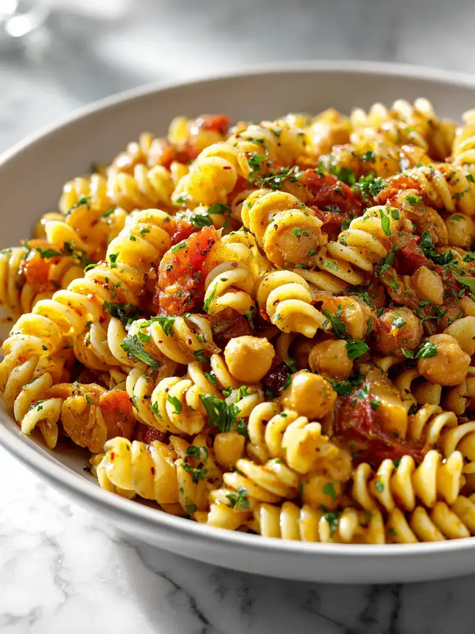 Cozy Serving of Vegan Chickpea Pasta