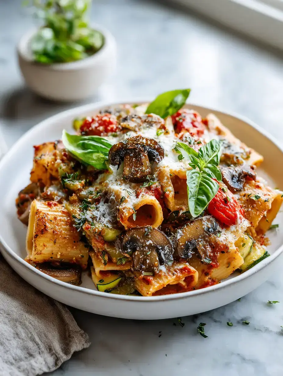 Cozy Serving of Veggie Baked Ziti