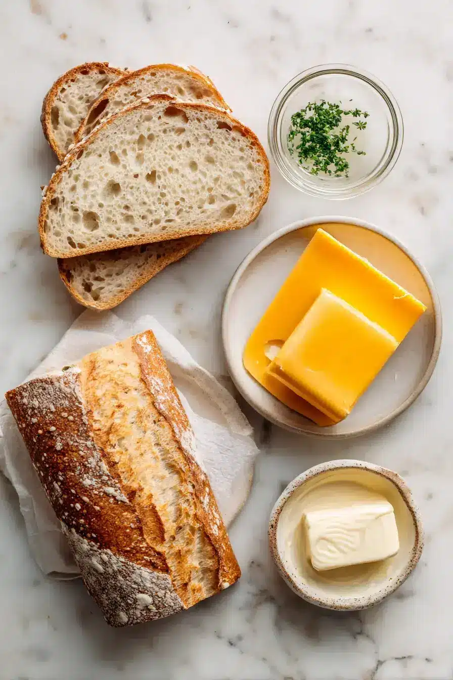 Air Fryer Grilled Cheese ingredients preparation