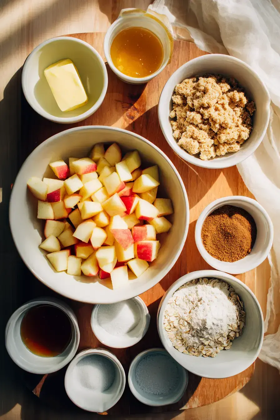 Apple Crisp Mini Cheesecakes ingredients preparation