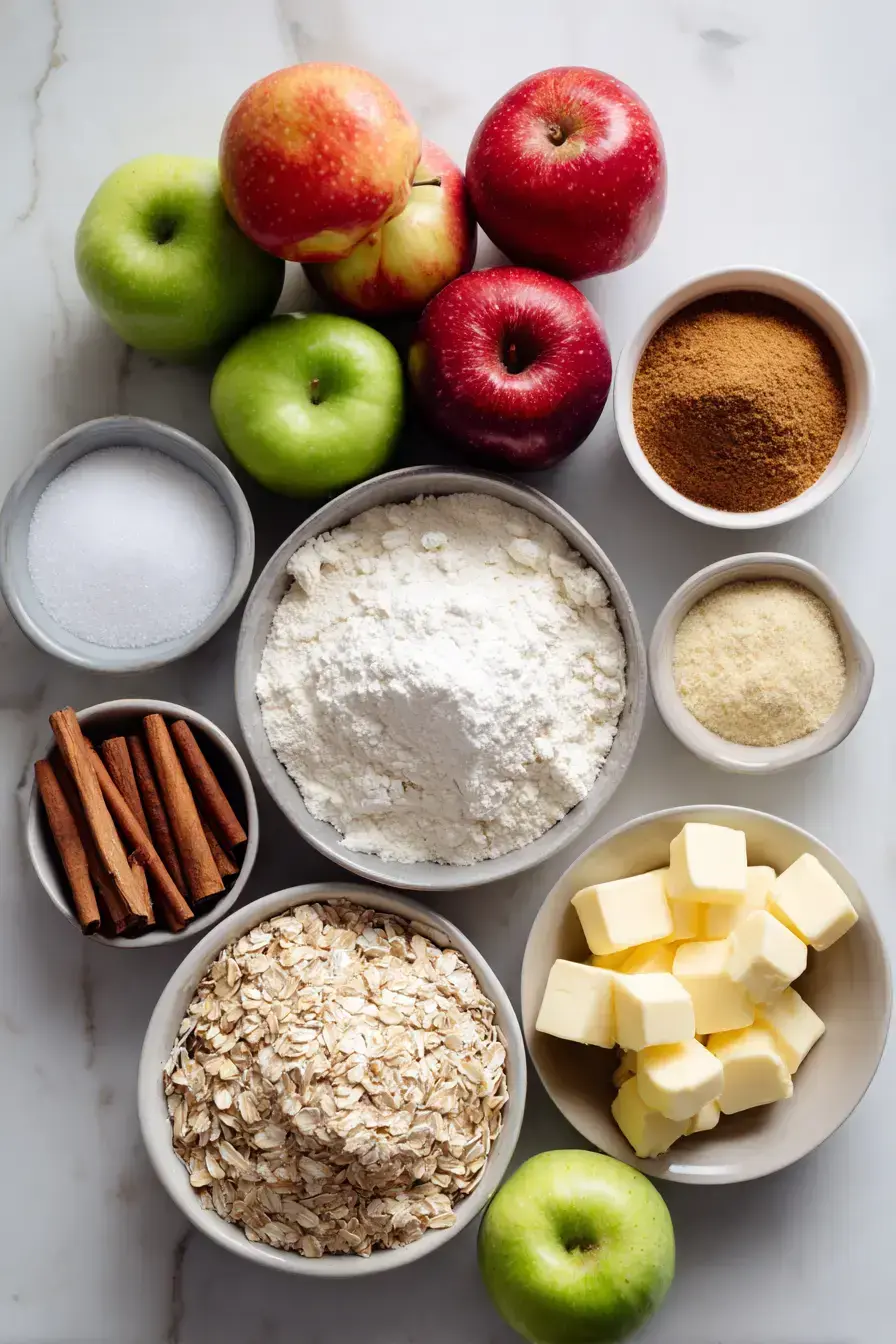 Apple Crisp Streusel ingredients preparation
