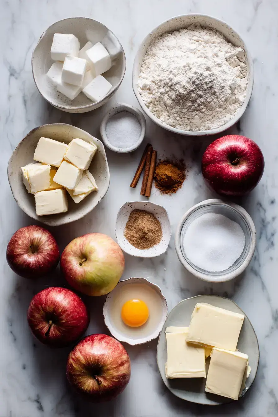Apple Galette ingredients preparation