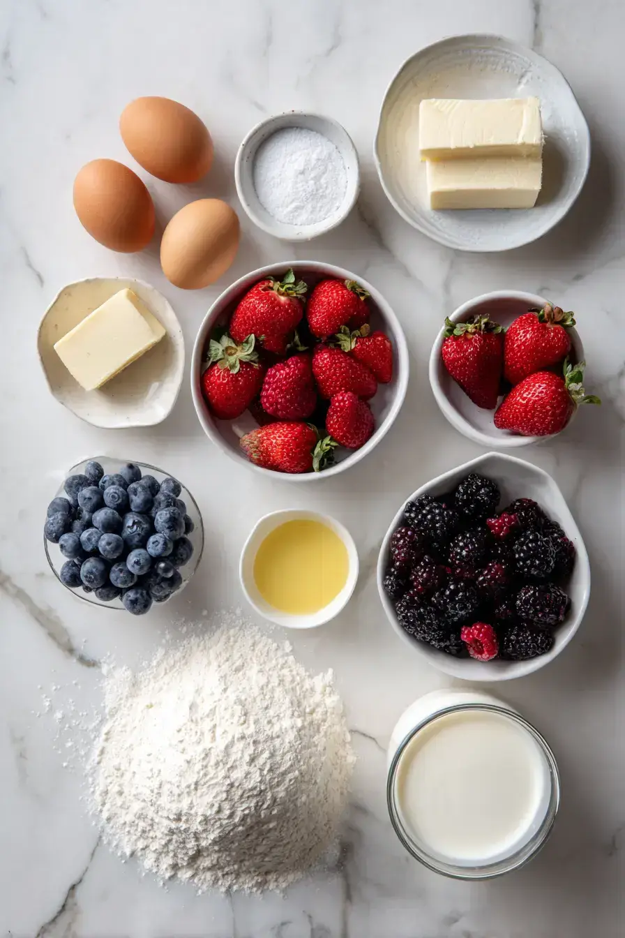 Berry Chantilly Cake ingredients preparation