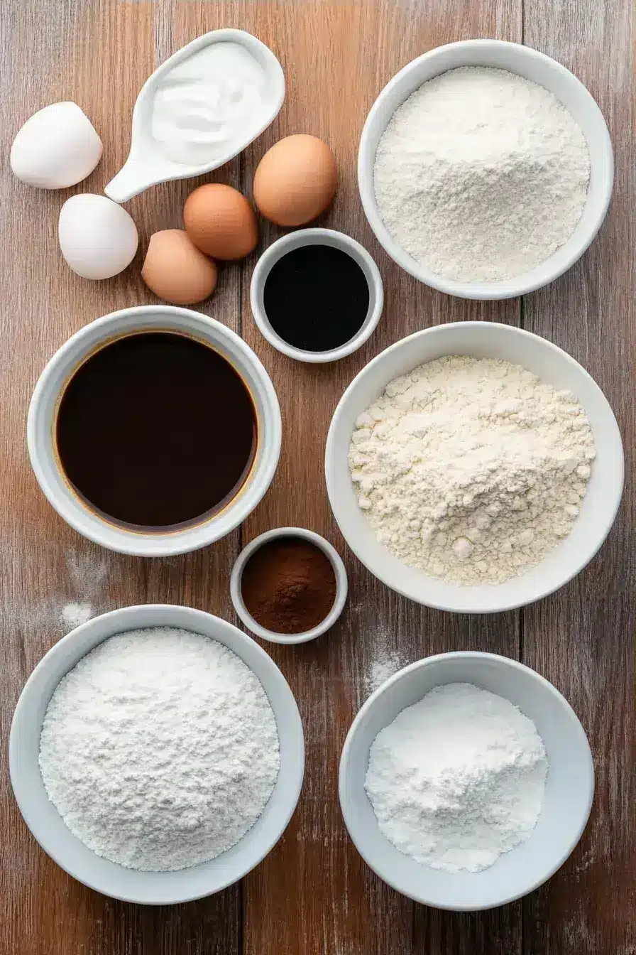 Black Velvet Cupcakes ingredients preparation