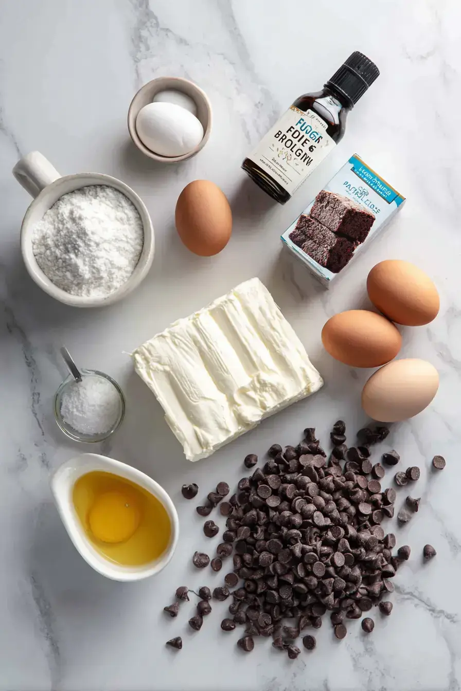 Brownie Cheesecake Cups ingredients preparation