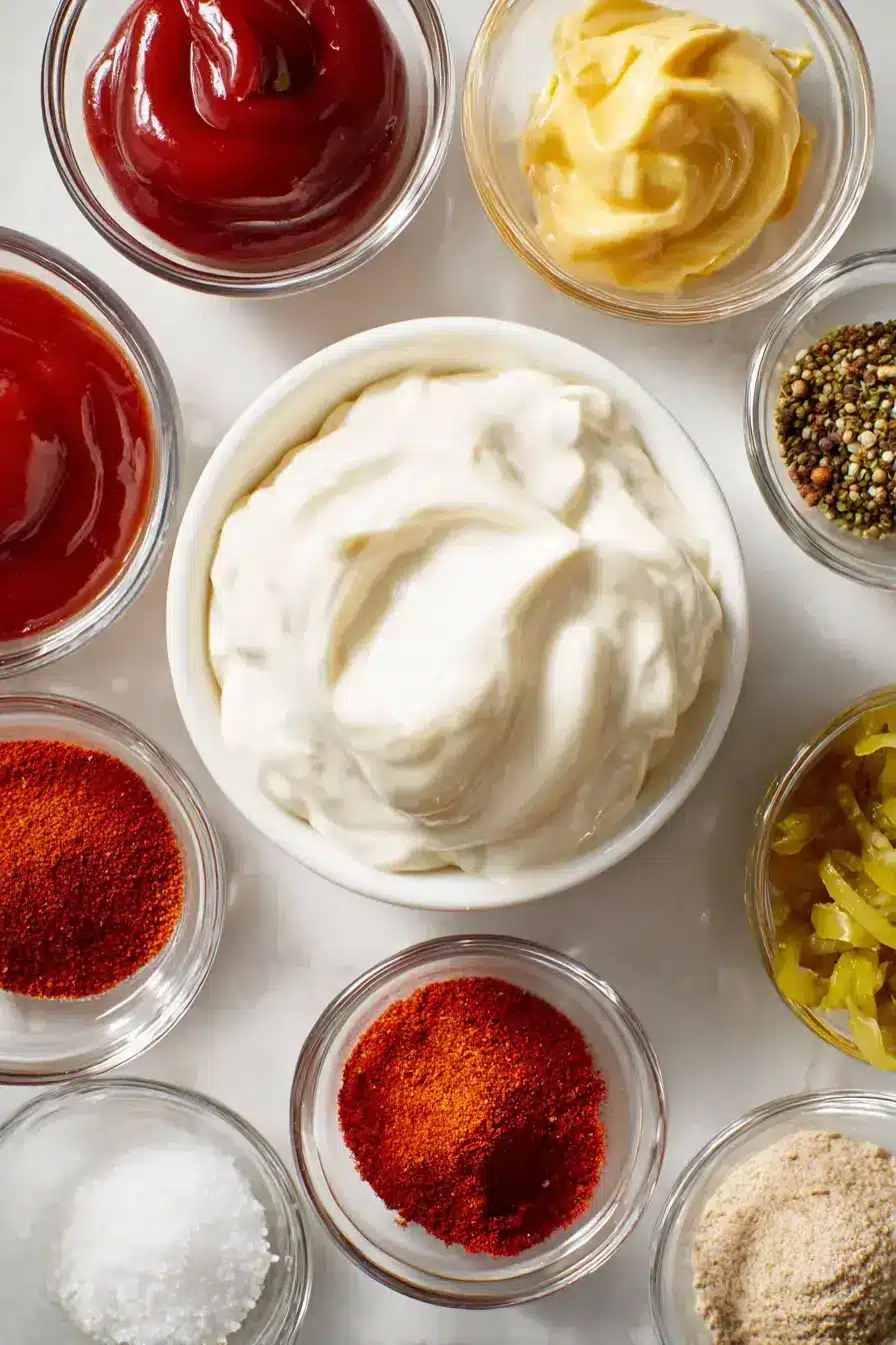 Burger Sauce ingredients preparation