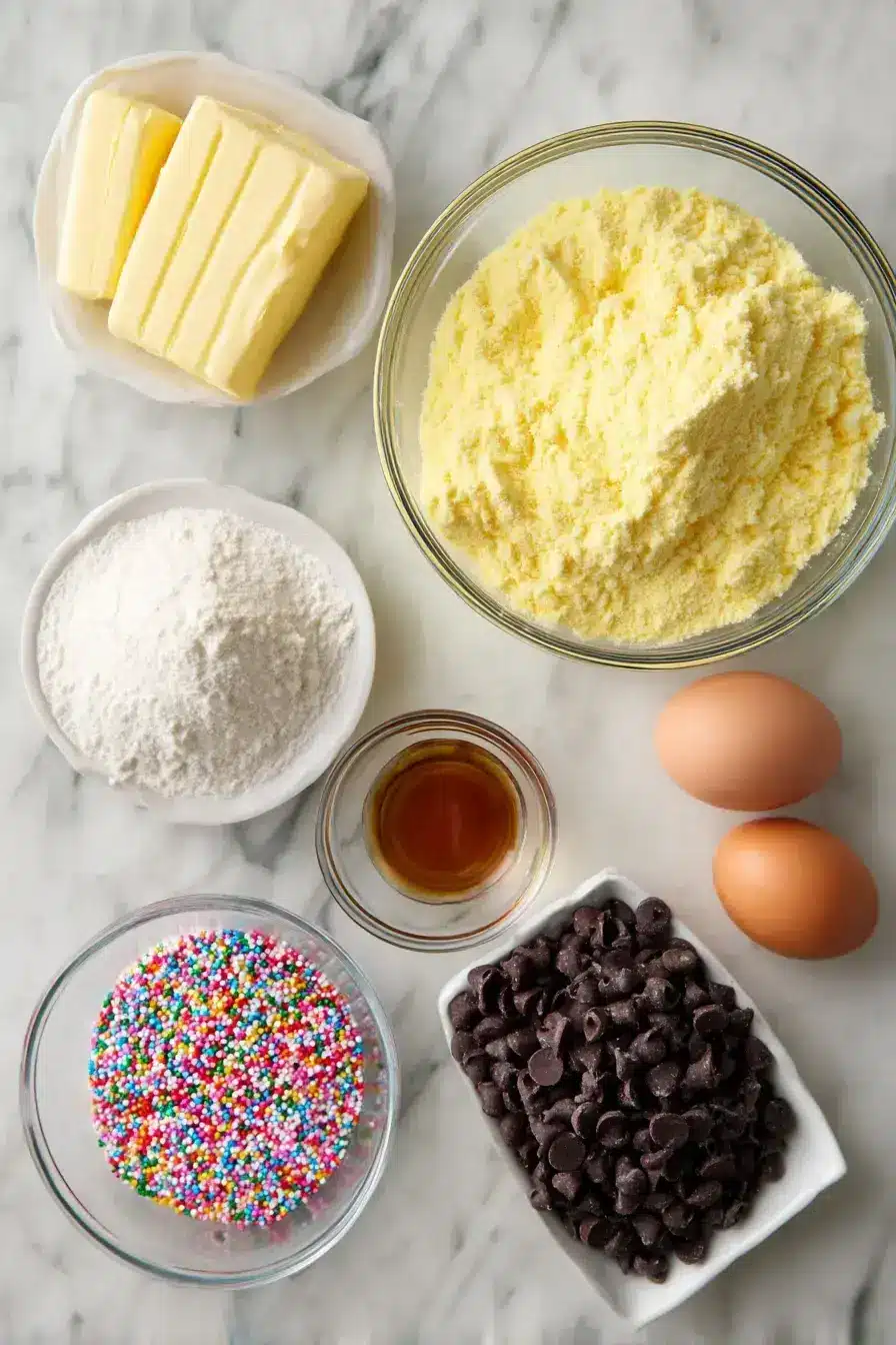 Cake Mix Cookies ingredients preparation