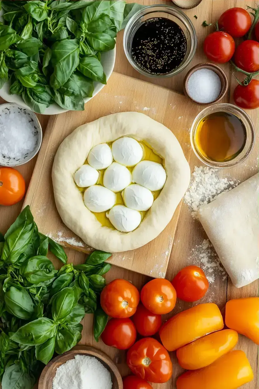 Caprese Wreath ingredients preparation