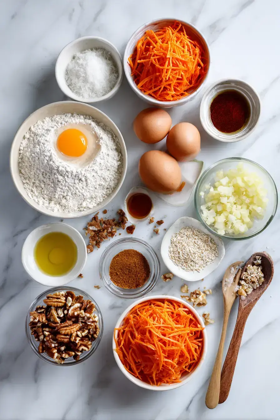Carrot Cake Cupcakes ingredients preparation