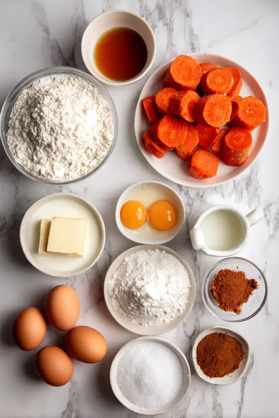 Carrot Soufflé ingredients preparation