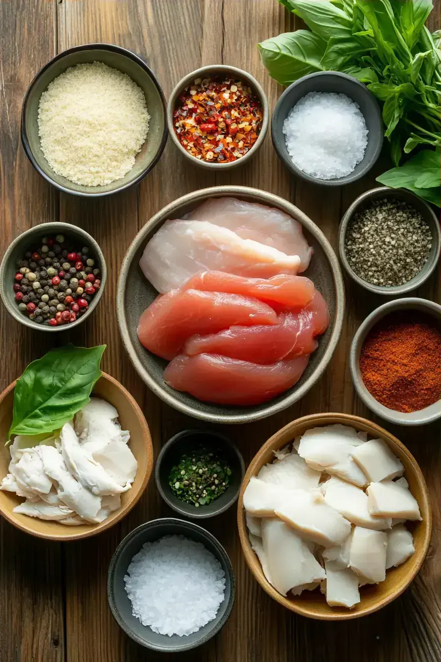Chicken Pasta ingredients preparation