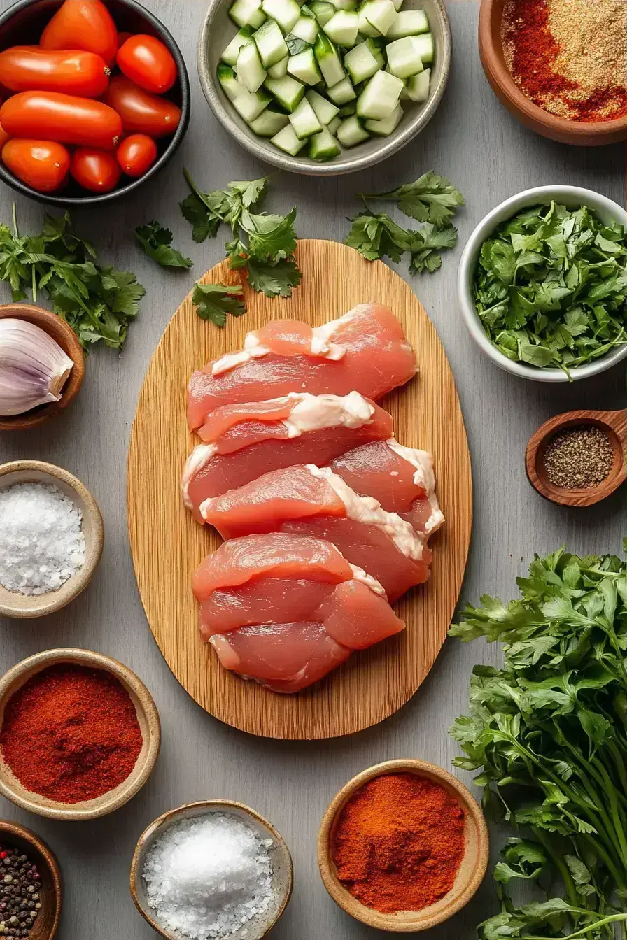 Chicken Tacos ingredients preparation