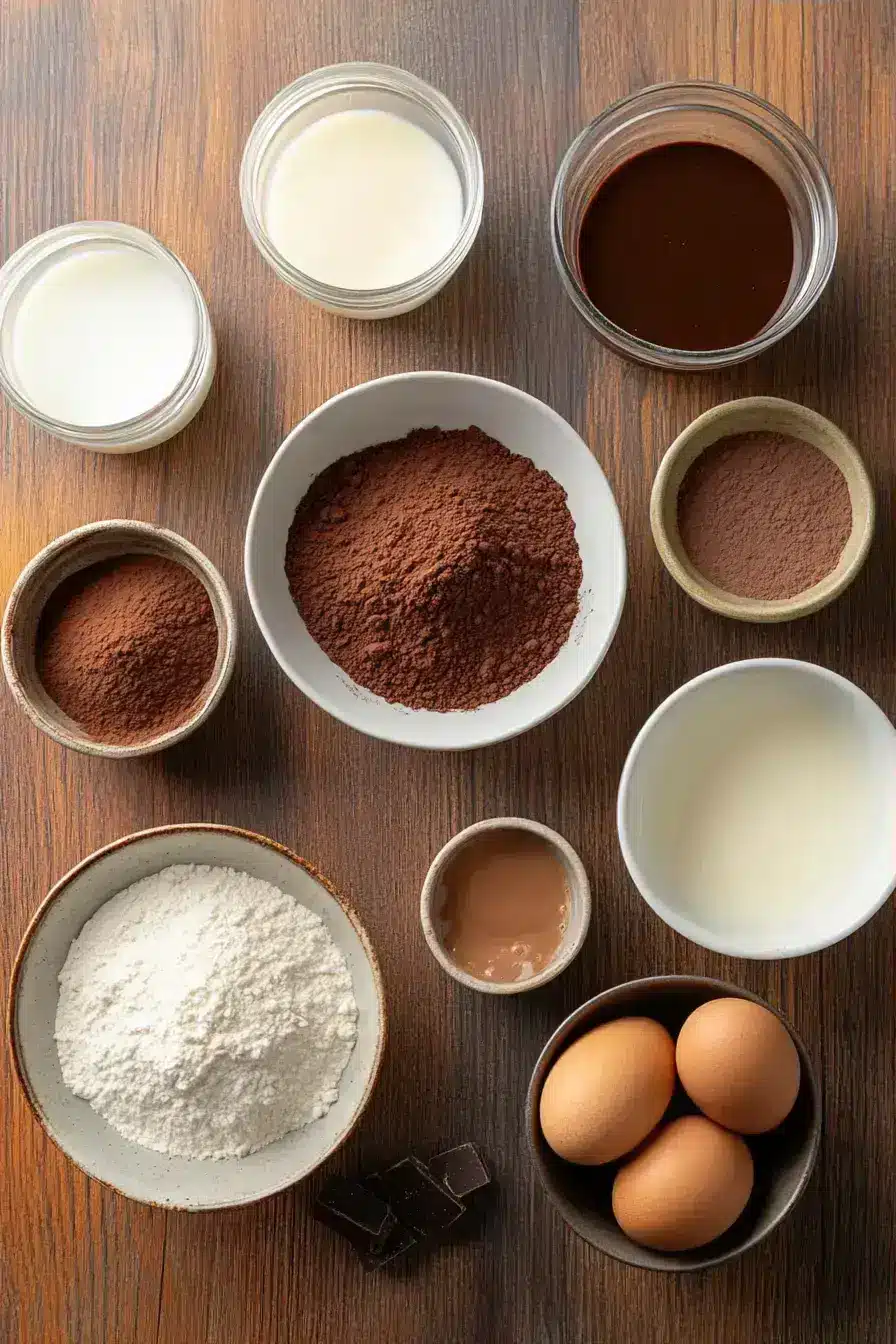 Chocolate Cake ingredients preparation