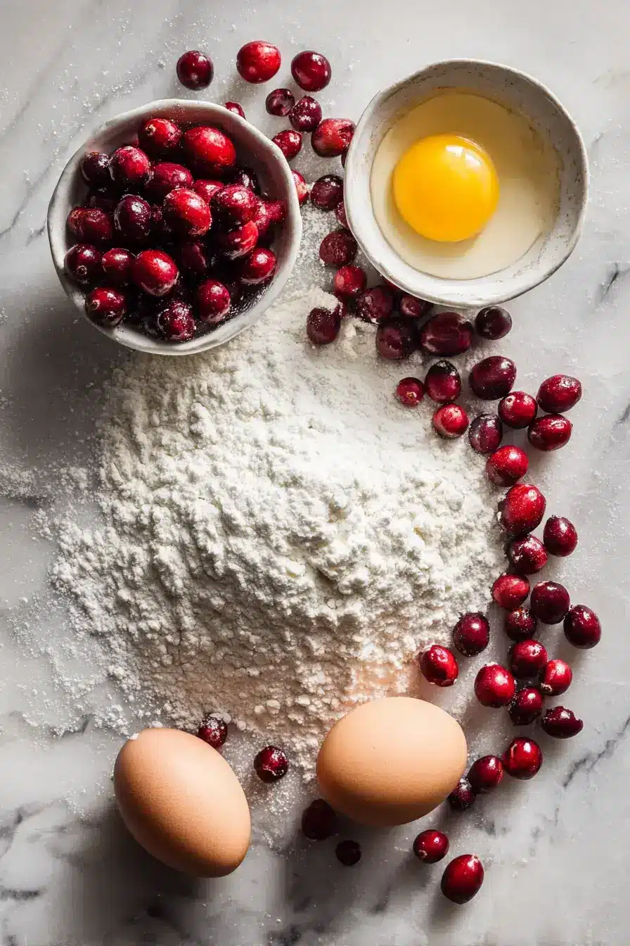 Cranberry Muffins ingredients preparation