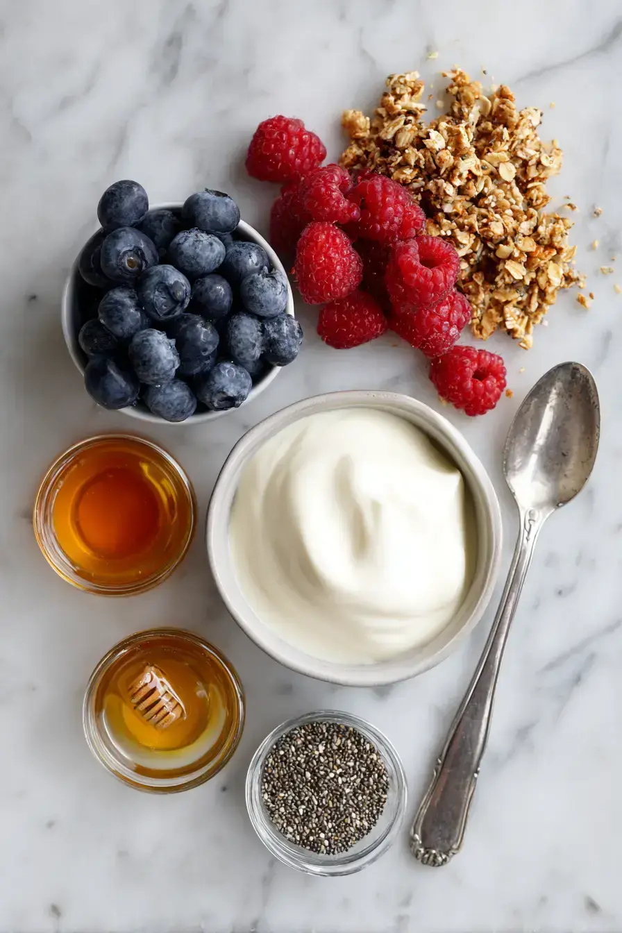 Creamy Yogurt Bowl ingredients preparation