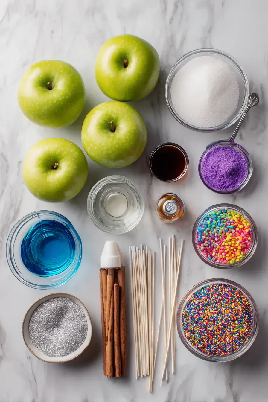 Galaxy Candy Apples ingredients preparation