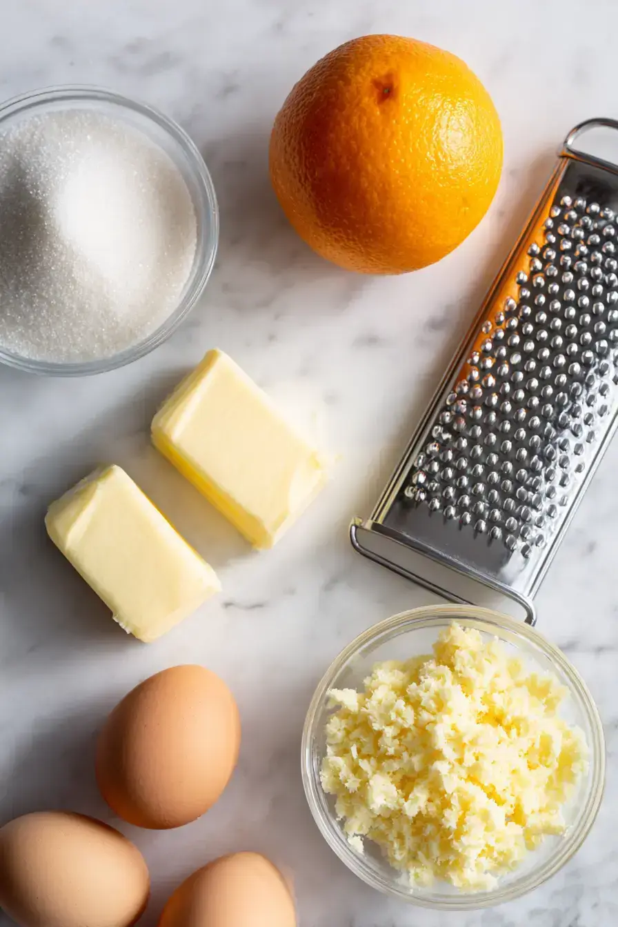 Glazed Orange Bundt Cake ingredients preparation
