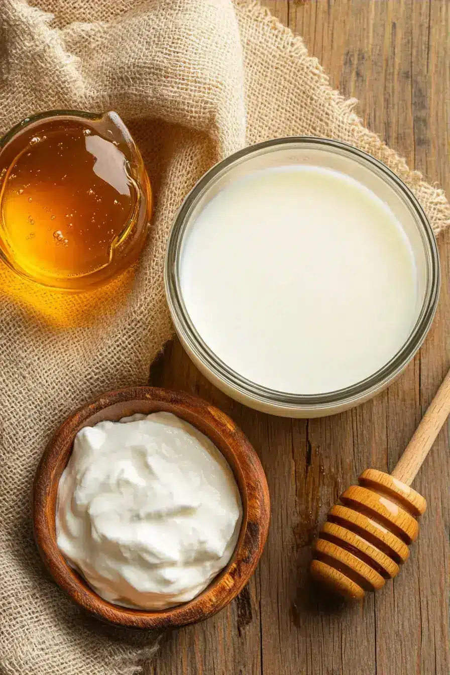 Greek Yogurt ingredients preparation