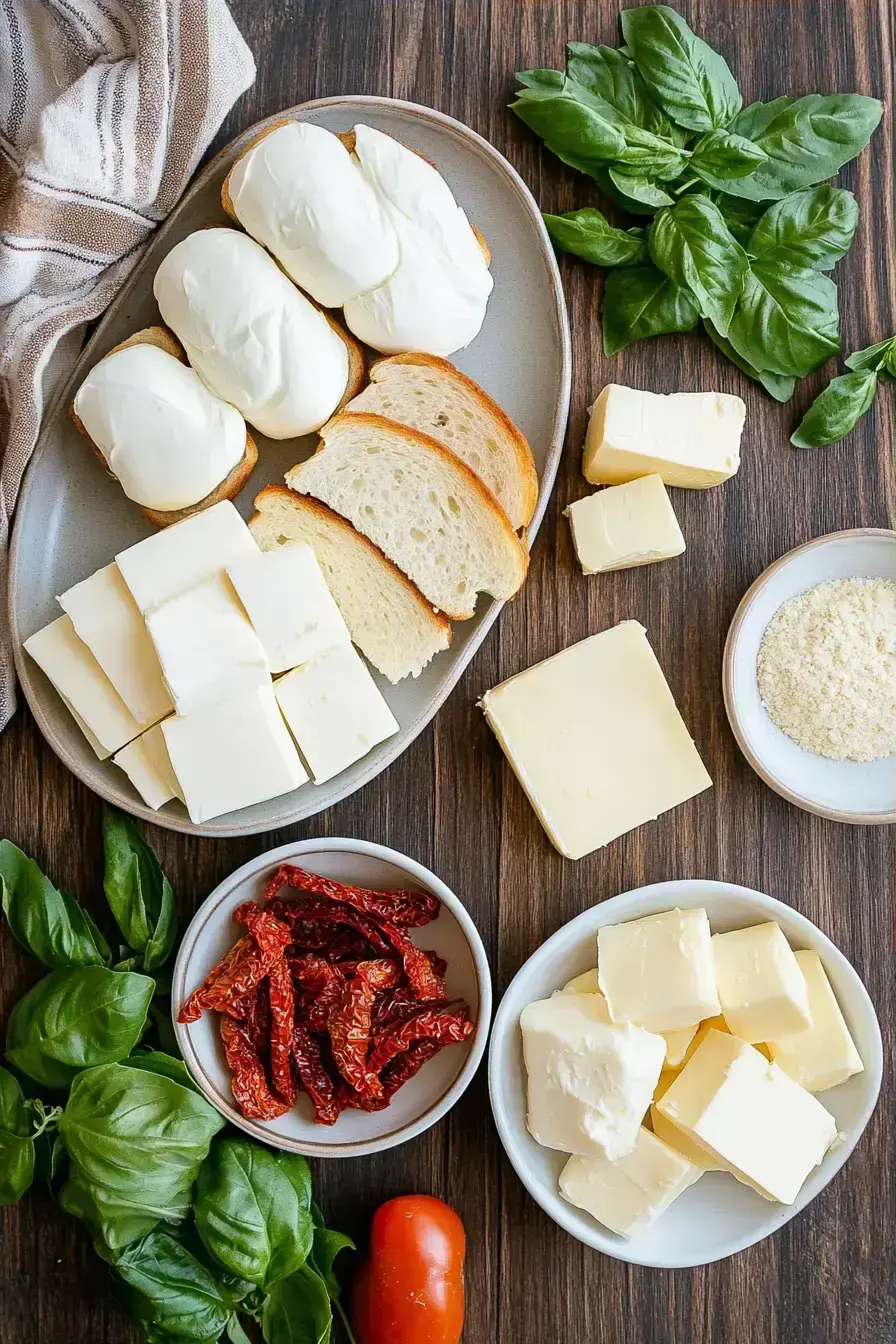Italian Grilled Cheese ingredients preparation