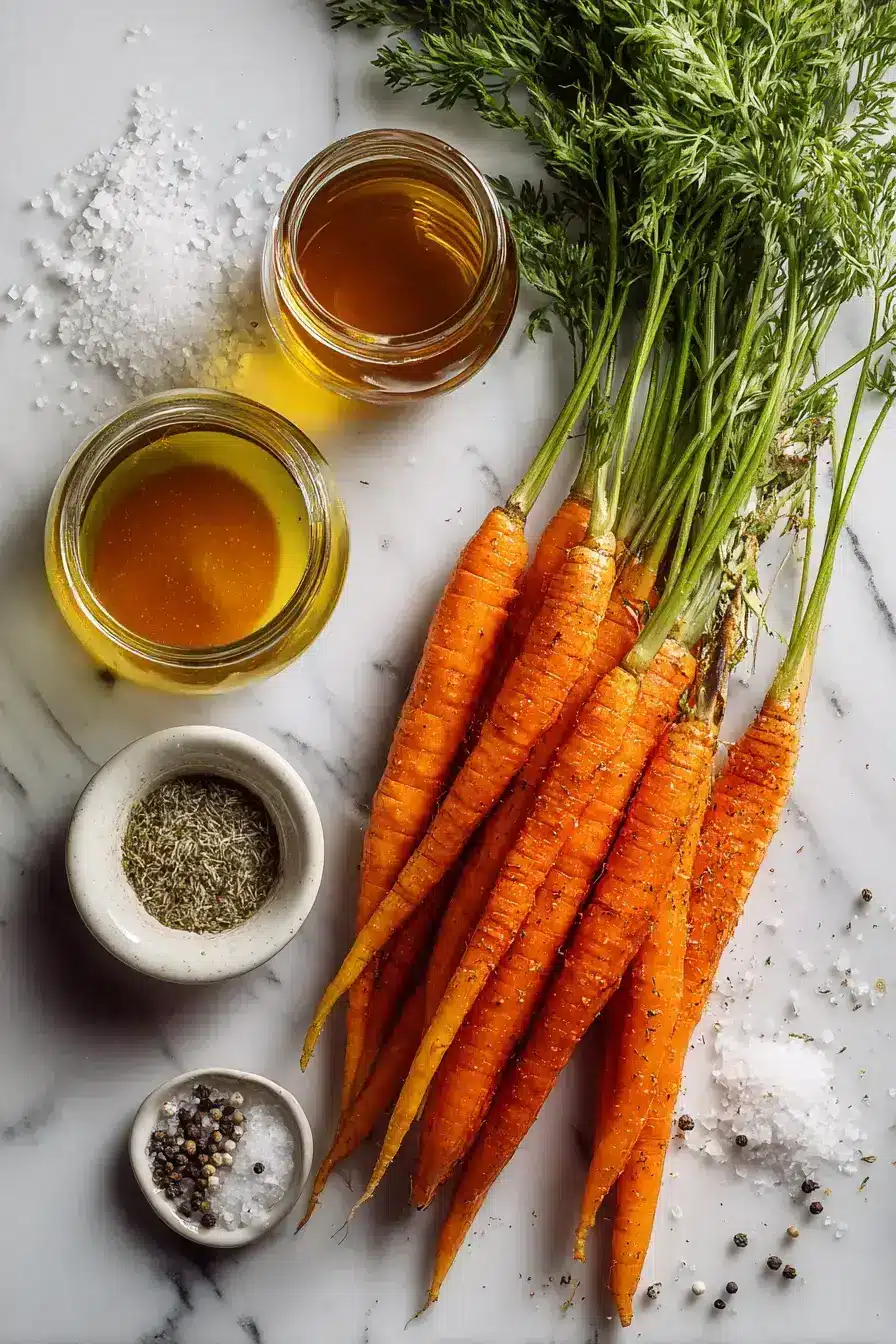 Maple Dijon Roasted Carrots ingredients preparation