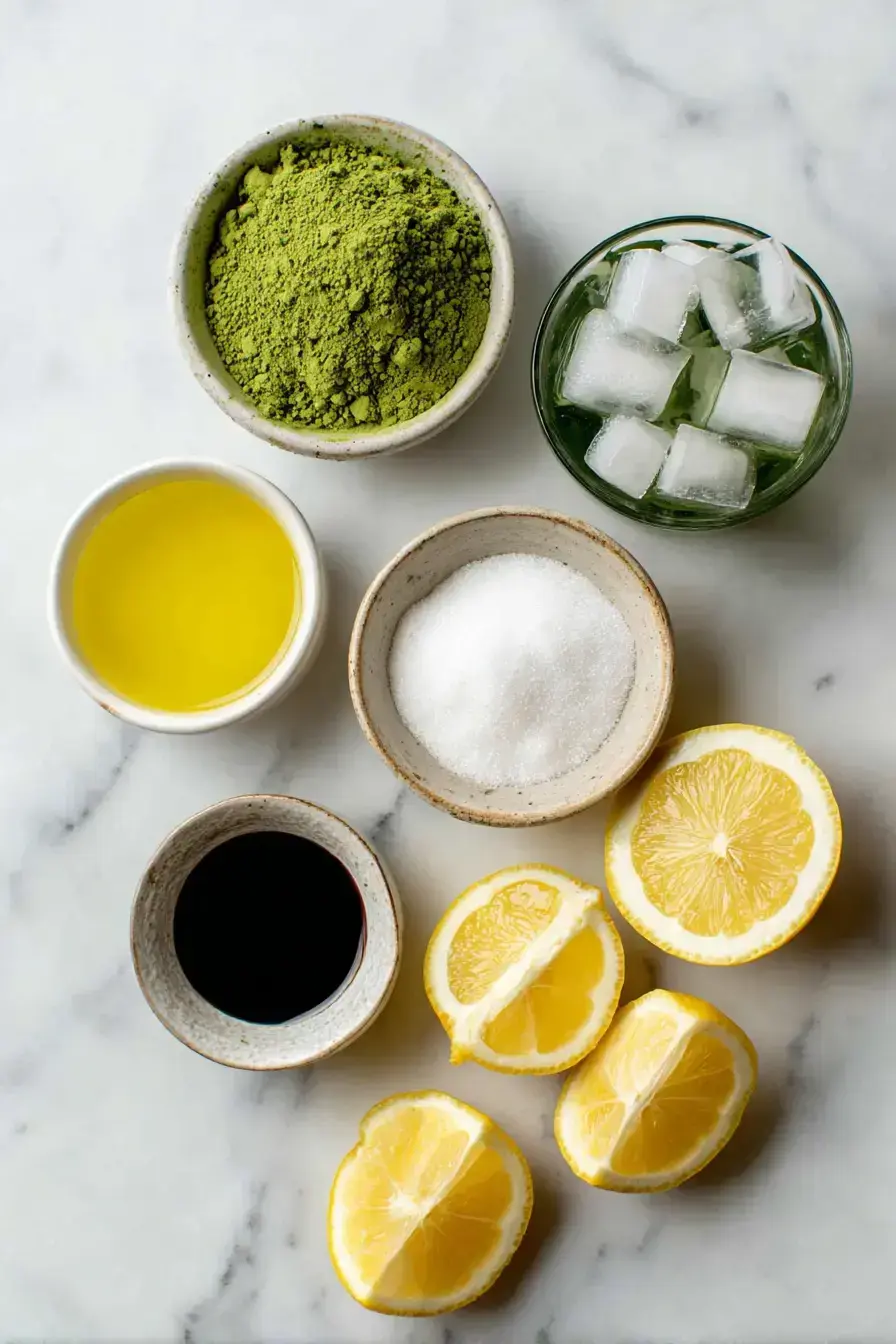 Matcha Lemonade ingredients preparation