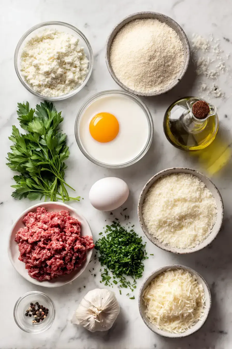 Meatball Recipe ingredients preparation