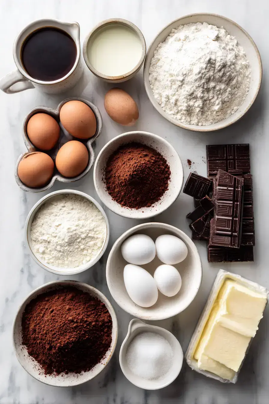 Midnight Chocolate Cake ingredients preparation