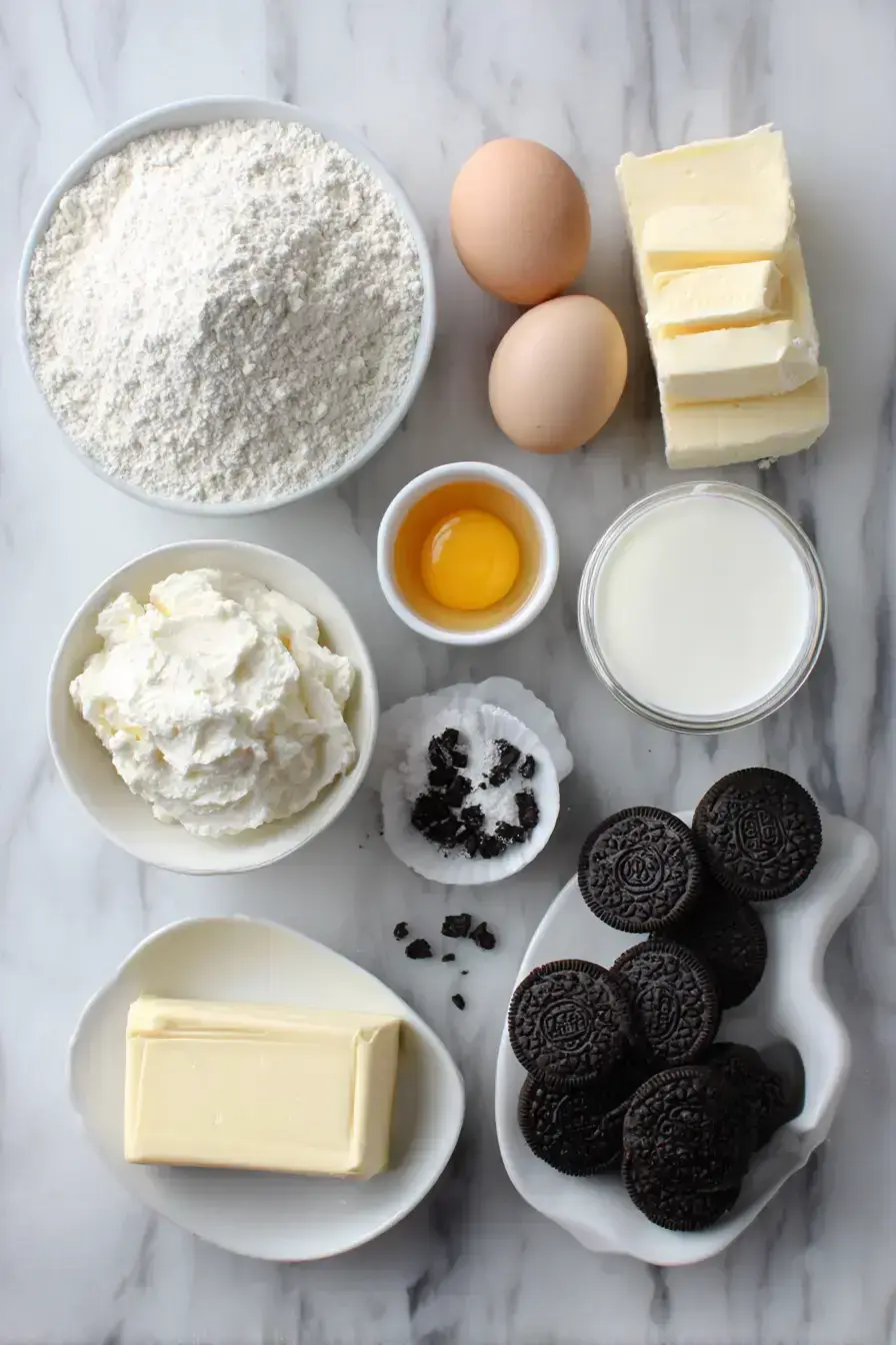 Oreo Cream Crepe Rolls ingredients preparation
