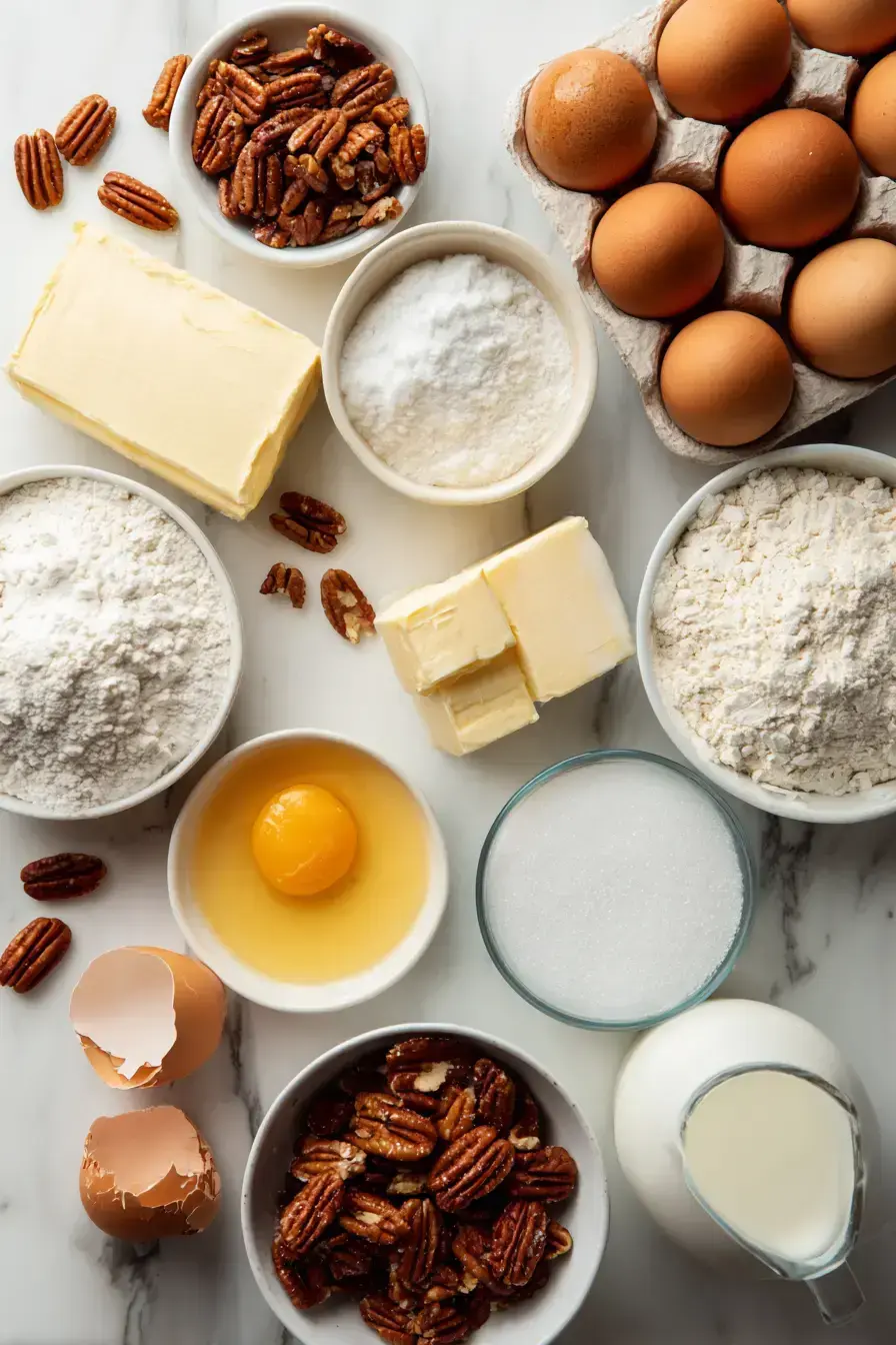 Pecan Bundt Cake ingredients preparation