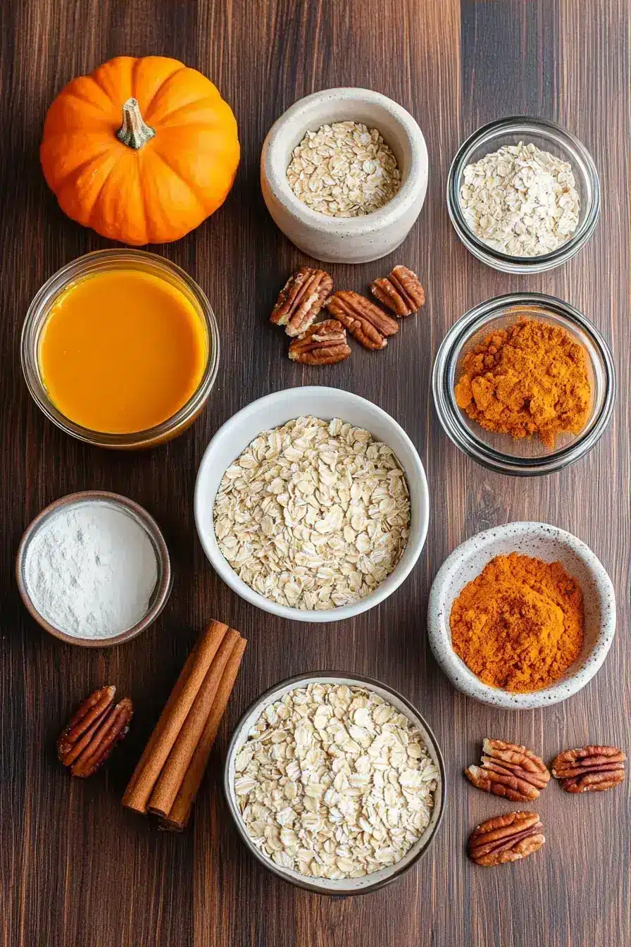 Protein Pumpkin Baked Oats ingredients preparation
