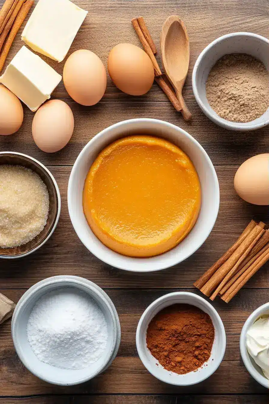 Pumpkin Cheesecake ingredients preparation