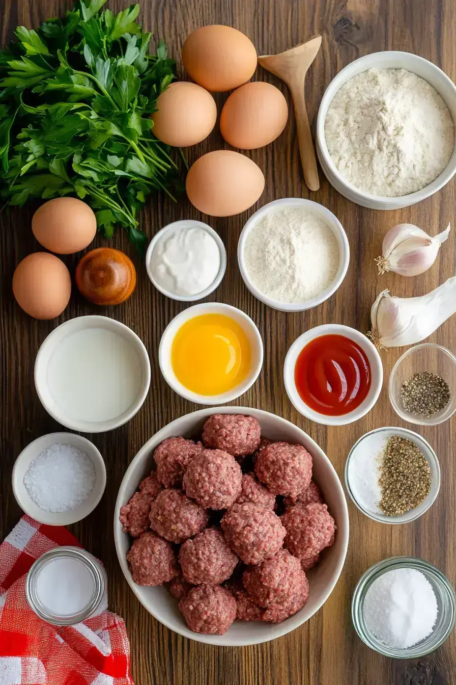 Salisbury Steak Meatballs ingredients preparation