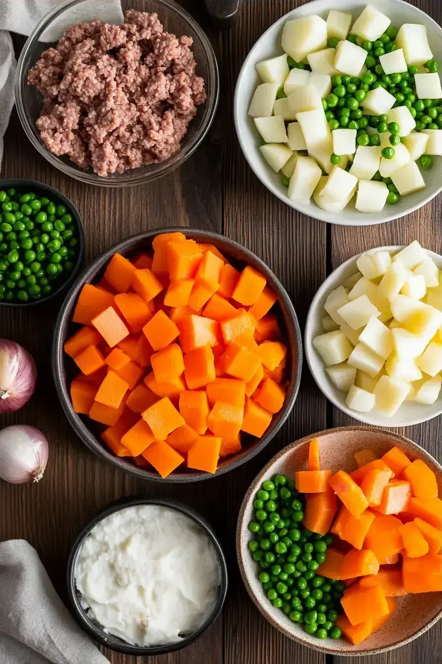 Shepherd's Pie ingredients preparation