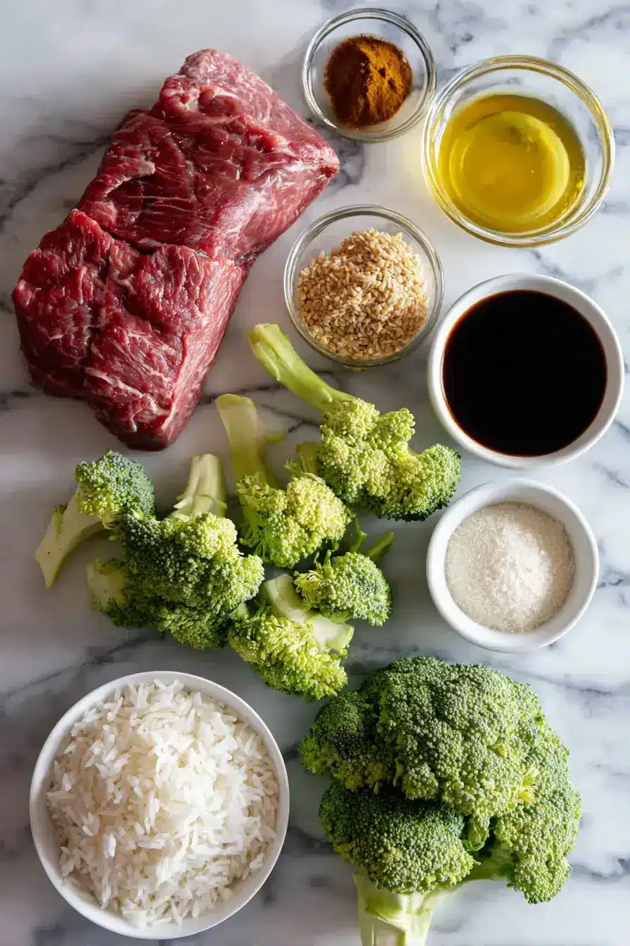 Slow Cooker Beef Broccoli ingredients preparation