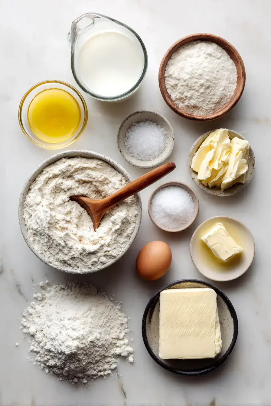Sourdough Rolls ingredients preparation
