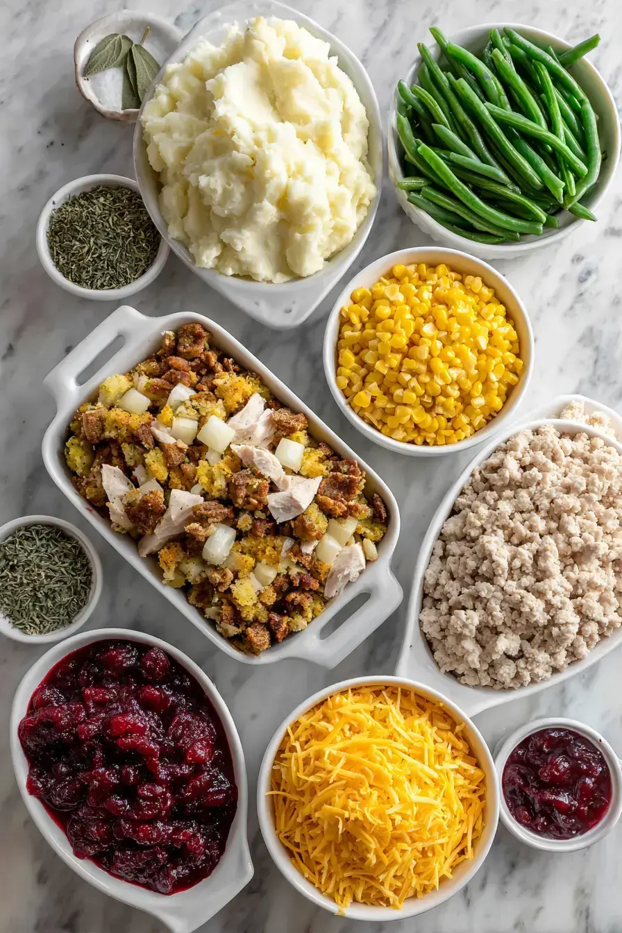 Thanksgiving Casserole ingredients preparation