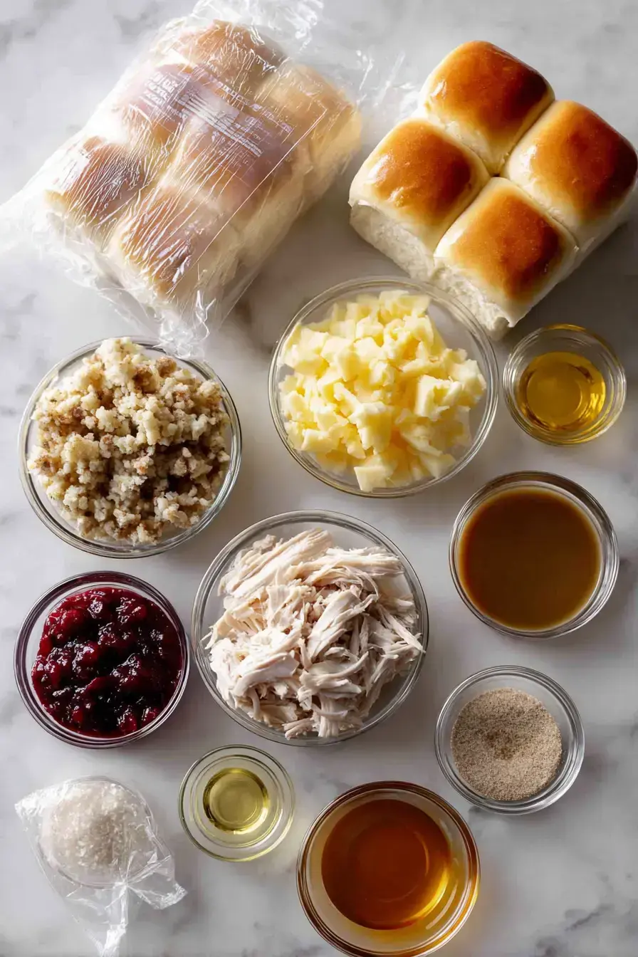 Thanksgiving Sliders ingredients preparation