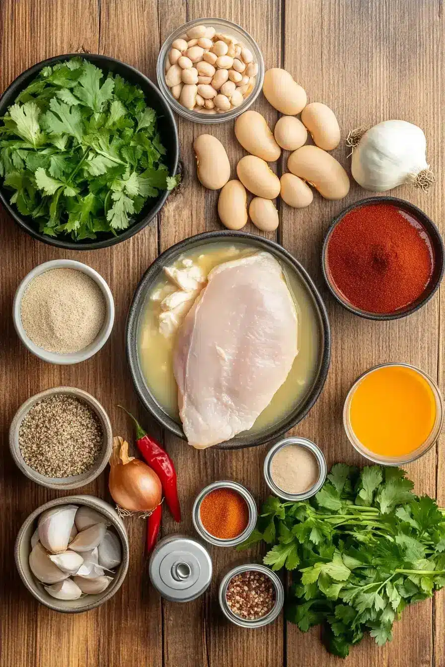 White Chicken Chili ingredients preparation